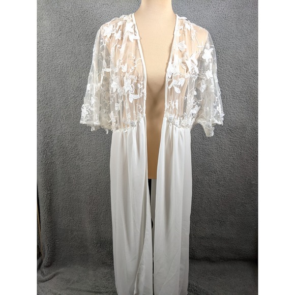 Aeom Other - Aeom Floral Lace Bridal Open Robe Womens M White Sheer Romantic Fairycore Boho